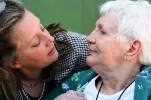 older mother and mature daughter